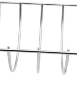 Kisangel Rib Roasting Shelf for BBQ Stainless Steel Grill Accessory Steak Grilling Rack Rib Holder Non-Stick Surface Even Heat Distribution