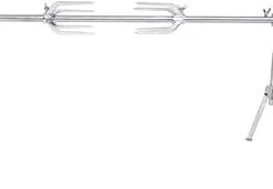 LB Spinner Adjustable Portable Battery Operated Professional Outdoor BBQ Rotisserie Spit with Motor Silver