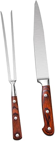 BESPORTBLE 2pcs Barbecue Accessories Stainless Steel Fork Cutter Wooden Handle Grill Kit Set for Outdoor BBQ Tools BESPORTBLE 2pcs Barbecue Accessories Stainless Steel Fork Cutter Wooden Handle Grill Kit Set for Outdoor BBQ Tools