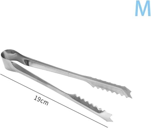 BBQ Tongs, BBQ Food Tongs Barbecue Stainless Steel Kitchen Food Meat Non-Slip Non-Stick Steak Clamp Cooking Tool Toothed Ice Towel Clip Accessories(Medium) - Image 2