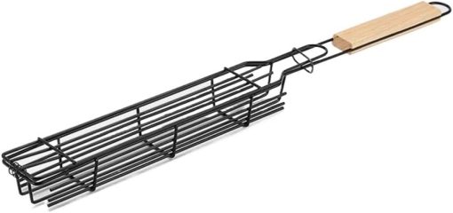 Outdoor Barbecue Cage Camping Meat and Vegetable Barbecue Rack(Natural)