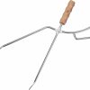 Stainless Steel Charcoal Tongs Wooden Grip Bbq Tool for Outdoor Grilling Charcoal Clamp for Campfire and Fire Pit Use