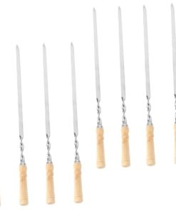 HANABASS 2sets Kabob Skewers for Grilling Bbq Tools Roasting Sticks Heat Resistant Outdoor Use 6pcs*2