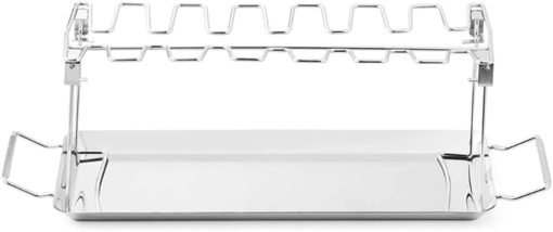 14 Slots Stainless Steel Metal Roaster Stand for Smoker Grill Oven, Dishwasher Safe, BBQ, Picnic - Image 2