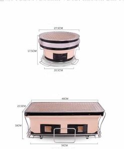 Simple Clay Oven Household Pottery Round Barbecue Charcoal Oven Picnic Outdoor Indoor Old Carbon Stove Square Mini BBQ Grill (Color : Type1) (Type2) 2