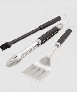 Weber Premium BBQ Tools Set – 3 Pcs | Stainless Steel Tongs, Spatula & Baster for Barbeque Cooking | BBQ Metal Utensils BBQ Accessories for Outdoor Cooking & Grilling – Silver (6764) 2