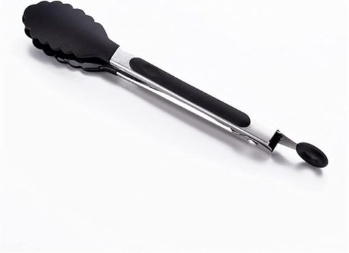 BBQ Silicone Food Tong Stainless Steel Kitchen Tongs Silicone Non-Slip Cooking Clip Clamp BBQ Salad Tools