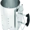 Round Charcoal BBQ Chimmey Starter Charcoal Barrel, Grill, Silver (L (12 X 7.4 inch))