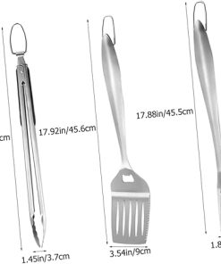 Outdoor Barbecue Tool Set 1 Set of Stainless Steel Grill Utensils Tongs Fork Shovel Easy to Carry for Occasions 2