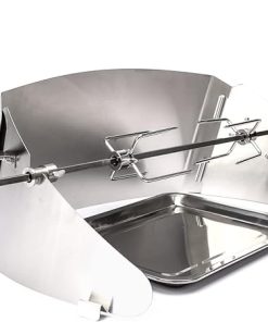 Utheer 304 Stainless Steel Grill Rotating Skewer Rotisserie, Rotisserie Kit for Weber Q 200, Q2000, Q2200 and Q2400 Gas Grill, with Drip Pan