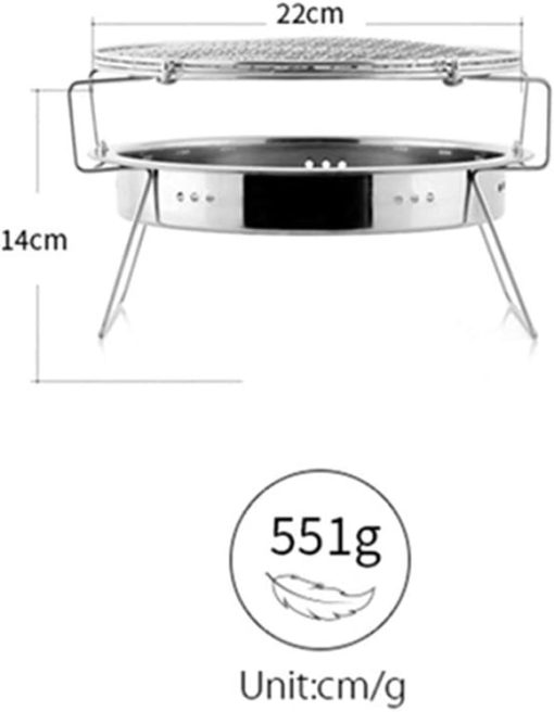 BBQ Grill Outdoor Portable Stainless Steel BBQ Grill Folding BBQ Grill Mini Pocket BBQ Grill Barbecue Accessory for Home Park Camping Picnic Tool - Image 2