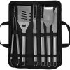 6-Piece Grill Tool Set,Stainless Steel BBQ Accessories & Grill Tools,Storage Bag