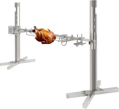 Electric Rotisserie Grill Kit, 53" Automatic BBQ Rotisserie Spit Rack Tool with Electric Motor for Pig Hog Lamb Outdoor Picnic Party Campfire