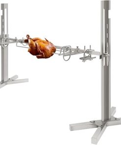 53" Spit Roaster Rotisserie for Grilling Food Pig Lamb Roast BBQ Picnic Outdoor Cooker Grill 110v with Adjustable Height