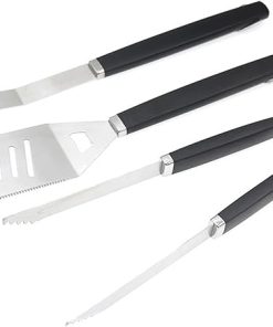 Outdoor BBQ Grill Tools Set, Stainless Steel Grilling Kit, Flat Top Grill Accessories with Storage Bag