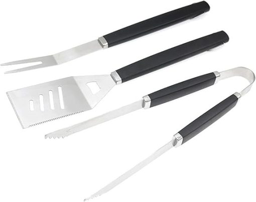 Outdoor BBQ Grill Tools Set, Stainless Steel Grilling Kit, Flat Top Grill Accessories with Storage Bag