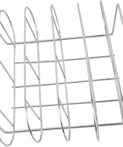 Stainless Steel Bbq Rib Rack Durable Grilling Tool for Ribs Chicken and Roasts Ergonomic Design for Easy Handling for Picnics and Outdoor Cooking Rib Bracket