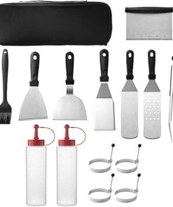 14Pcs BBQ Grill Tools Set Heavy Duty Stainless Steel Grilling Accessories Kit for Smoker, Camping, Kitchen, Professional BBQ Gift Set