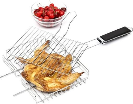 GeRRiT Grills Stainless Steel Titanium Barbecue Outdoor Net Picnic Kitchen Barbecue Accessories Kitchen Tool with Handle - Image 2
