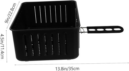 POPETPOP Square Fryer Basket Handle Electric Kabob Grilling Baskets Sturdy Household Fryer Accessory - Image 2