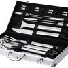 Professional BBQ Grill Tool Set 18 Piece Stainless Steel Barbecue Grilling with Aluminum Accessories with Storage Case Box Spatula Tongs Skewers Set-Perfect Outdoor Grilling Kit Long Lasting Gift