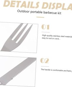 Stainless Steel BBQ Tools Kit Portable Grill Accessories Oxford Bag for BBQ Camping and Present Giving 2