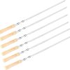 Impact-resistant Bbq Tools 6pcs Skewers Wood Handle for Outdoor Grilling
