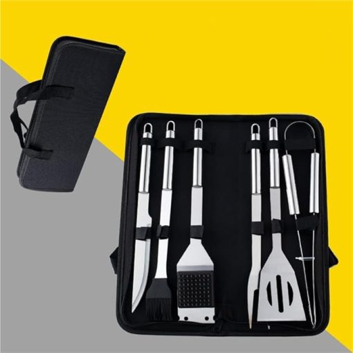 JSEIAJB Household Stainless Steel Grill Set Cloth Bag Grill Set 6-Piece BBQ Combination Barbecue Tool Set - Image 2