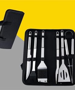Household Stainless Steel Grill Set Cloth Bag Grill Set 6-piece BBQ Combination Barbecue Tool Set 2
