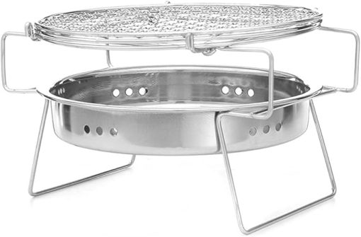 OUSIKA DOUBA Mini BBQ Grill Stainless Steel BBQ Grill Folding Barbecue Accessories Portable Kitchen Cooking Tools for Outdoor Camping Barbecue