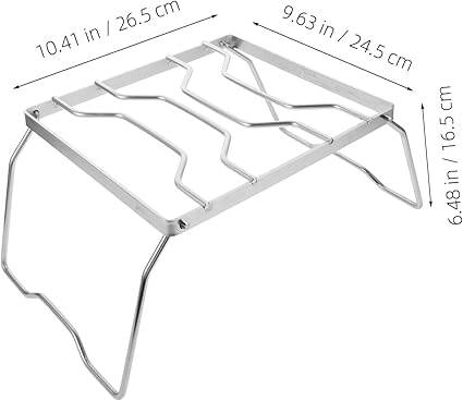 KESYOO Portable Furnace Bracket Grill Campfire Stove Portable Campfire Rack Camping Grate over Fire Camp Kitchen Folding Campfire Stand Camping Shelf Stove Stand Silver Stainless Steel 2 KESYOO Portable Furnace Bracket Grill Campfire Stove Portable Campfire Rack Camping Grate over Fire Camp Kitchen Folding Campfire Stand Camping Shelf Stove Stand Silver Stainless Steel - Image 2