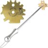 Sage Owl Bristle-Free Brass BBQ Grill Scraper with Handle and Extra Portable Universal Grill Tools for Outdoor Grills – A Heavy Duty Barbecue Accessories for Men