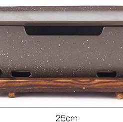 BBQ Smokeless Grill Mini Charcoal BBQ Grill,Portable Table Top Japanese BBQ Grill Food Charcoal Stove with Solid Wood Tray,Party Accessories Household Barbecue Tools for Kabob Yakitori 2