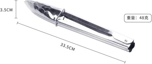 BBQ Stainless Steel Bread Clip Kitchen Food Tool Heat Bread Salad BBQ Cooking Serving Utensil Clip Clamp Meat Barbecue Tools Buffet Accessories(14inch) - Image 2