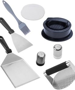 KESYOO : Stainless Steel Grill Tool Set Burger Press Spatula Basting Brush for Camping Outdoor Bbqs