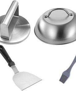 KESYOO 1Set Stainless Steel Burger Press Outdoor Kitchen Gadget for Homemade Hamburger Patties Includes Patty Maker and Burger Ring Molds for Grilling and Meal Prep