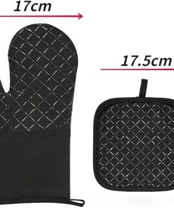 Kitchen Potholders Pad Stove Oven Gloves Set Mitts Heat Take hot Pot Cooking Baking Gloves(C) 2