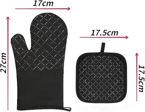 Kitchen Potholders Pad Stove Oven Gloves Set Mitts Heat Take hot Pot Cooking Baking Gloves(C) - Image 2