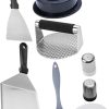 1set Stainless Steel BBQ Tool Grill Accessories Burger Press Cooking Spatula for Outdoor Grilling Camping and BBQ Enthusiasts Easy to Store