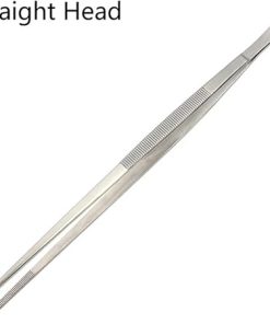 BBQ 30cm Stainless Steel Barbecue Tongs Food Tongs Food Clip Barbecue Buffet Tool BBQ Accessories Round/Sharp Mouth Cooking Tweezers Accessories(Straight Head) 2