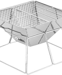 BBQ Grill Outdoor Charcoal grills Camping Barbecue Set Accessories Portable Folding Outdoor Grill Wood Stove BBQ Tool Safety Stainless Steel Thick And Durable