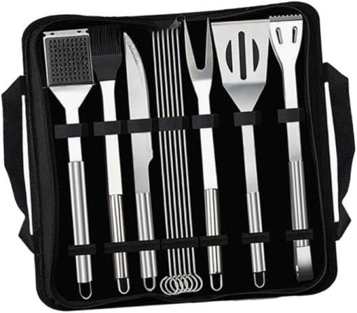 PRETYZOOM Grilling Gear 12pcs Tools Kit Spade Brush Fork Knife for Outdoor Cooking