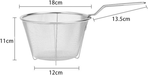 Fried basket,SnackContainer,SnackHolder,Universal Grill BasketChip Basket Stainless Steel Strainer Frying Basket Utility Folding Frying Basket Strainer Kitchen Tools (Color : Small)(Large) - Image 2