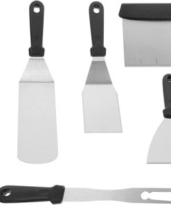 Grill 6-Piece Stainless Steel BBQ Tools All-in-one Grill Accessory Set for Outdoor Camping and Events