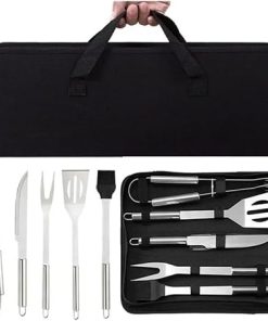 BBQ Tool Barbeque Portable Case Accessories BBQ Tools Set Stainless Steel Grill Kit with Great Barbecue Utensil Tool