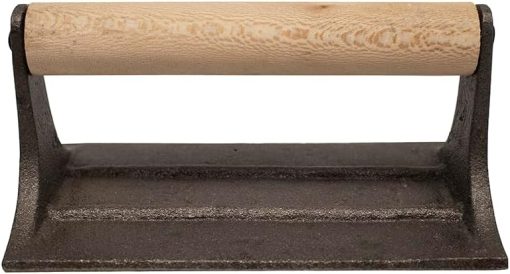Treasure Gurus Cast Iron Smash Burger Grill Pig Shaped Press Bacon Hamburger Panini Sandwich Kitchen Griddle Tool