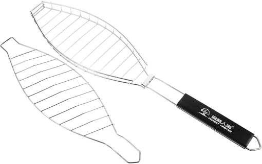 Yardwe Fish Shape Barbecue Net Grilling Net Clip Cooking Grate Barbecue Tool Bbq Grill Supplies