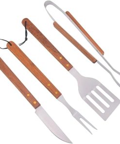 BESPORTBLE 2 Sets Grill Utensils Set Barbecue Tools with Wood Handles Outdoor BBQ Tools
