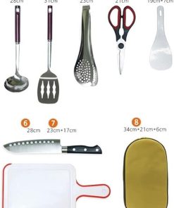 8pcs Stainless Steel BBQ Accessories Tool Set, Grill Accessories BBQ Tools, Heavy Duty BBQ Accessories with Carrying Bag, for Gourmets, Barbecue Fans, Cooks 2