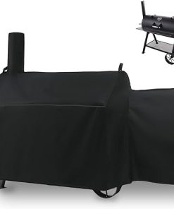 Grill Cover for Oklahoma Joe's Longhorn Offset Smoker, 70 inch Heavy Duty Waterproof UV Resistant Offset Smoker Cover for Oklahoma Joe's 13201747-50, Outdoor BBQ Cover